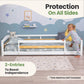 Twin Size Montessori-Inspired Floor Bed with Safety Guardrails for Kids