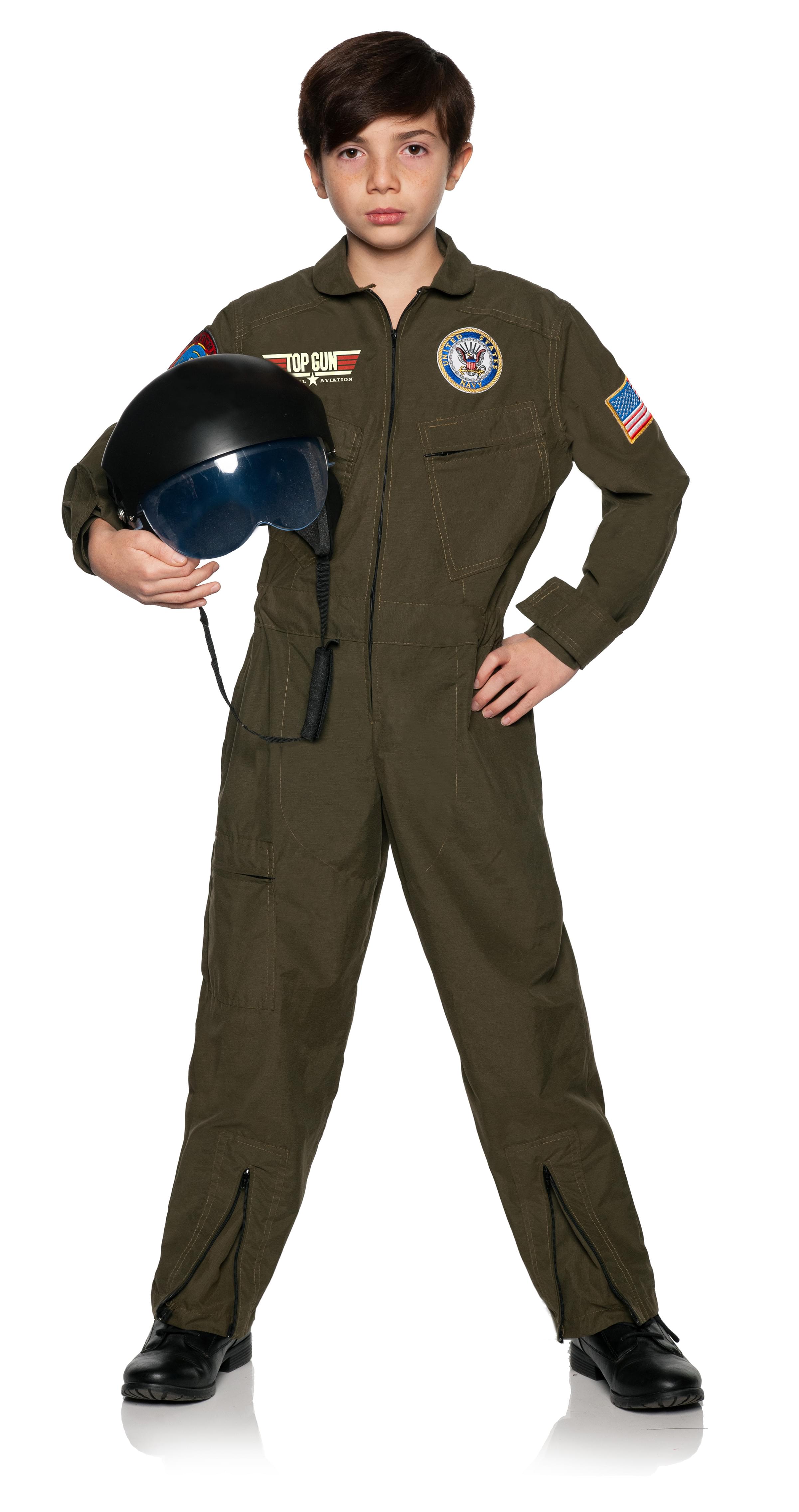 Navy Top Gun Pilot Jumpsuit Child Costume Large – WBBAPB0B728L5SZ