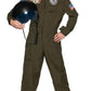 Navy Top Gun Pilot Jumpsuit Child Costume  Large