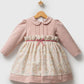 Baby Girl Long-Sleeve Floral Dress – Dusty Rose