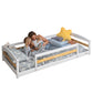 Twin Size Montessori-Inspired Floor Bed with Safety Guardrails for Kids