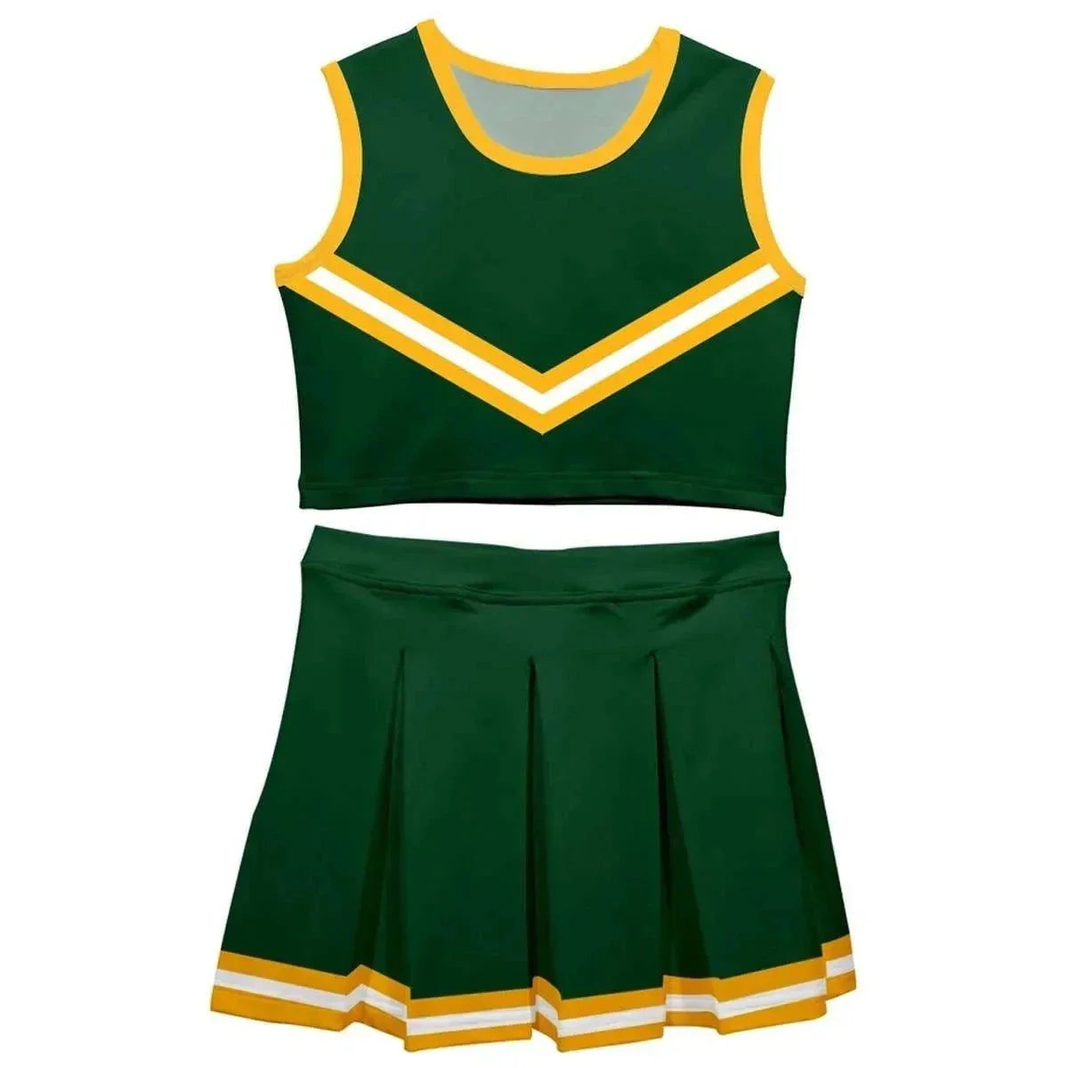 Vive La Fete - Green and Gold Game Day Sleeveless Cheerleader Set