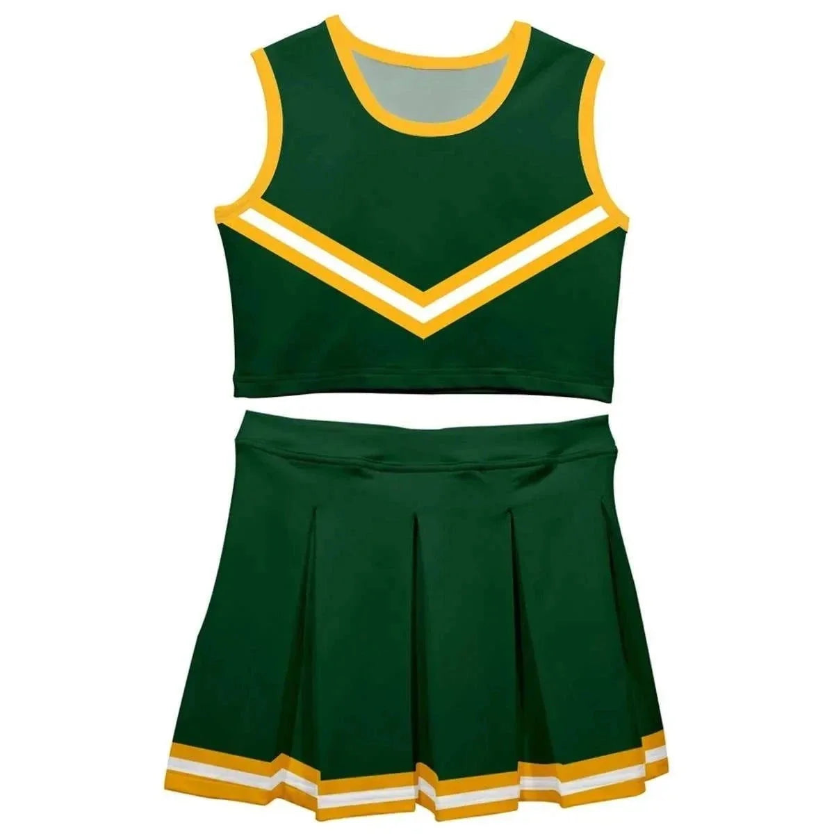 Vive La Fete - Green and Gold Game Day Sleeveless Cheerleader Set