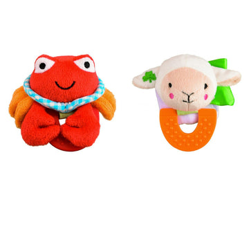 Wristy Buddy Pack of 2 Baby Teethers – Crab & Lamb
