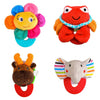 Wristy Buddy Pack of 5 Baby Teethers – Flower, Crab, Moose & Elephant