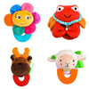 Wristy Buddy Pack of 4 Baby Teethers – Flower, Crab, Moose & Lamb