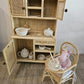 Montessori-Style Rattan Play Kitchen | Natural Pretend Play Station with Storage