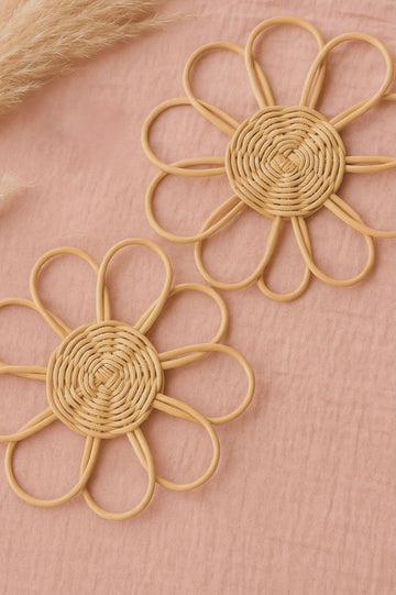 Sweet Bloom Rattan Flower Wall Art – Cute Boho Nursery & Girls Room Decor