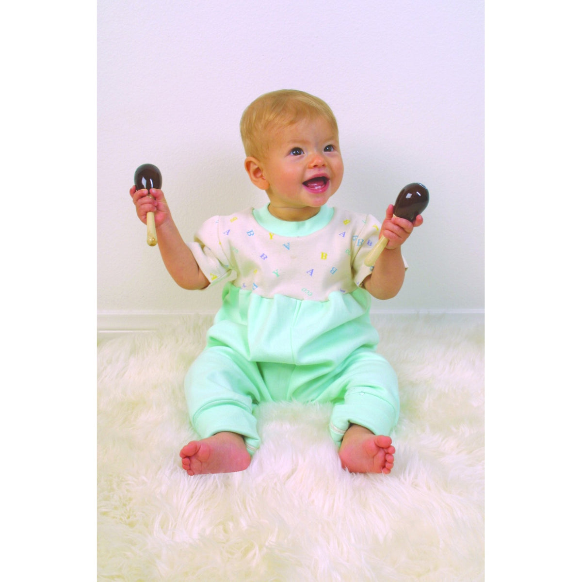 Organic Cotton Zip Crotch Easy Change Jumpsuits  Mint 612M