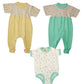 Organic Cotton Zip Crotch Easy Change Jumpsuits  Zip Jumpsuit 1 Mint And 1 Yellow, Eco Bodysuit 1218M