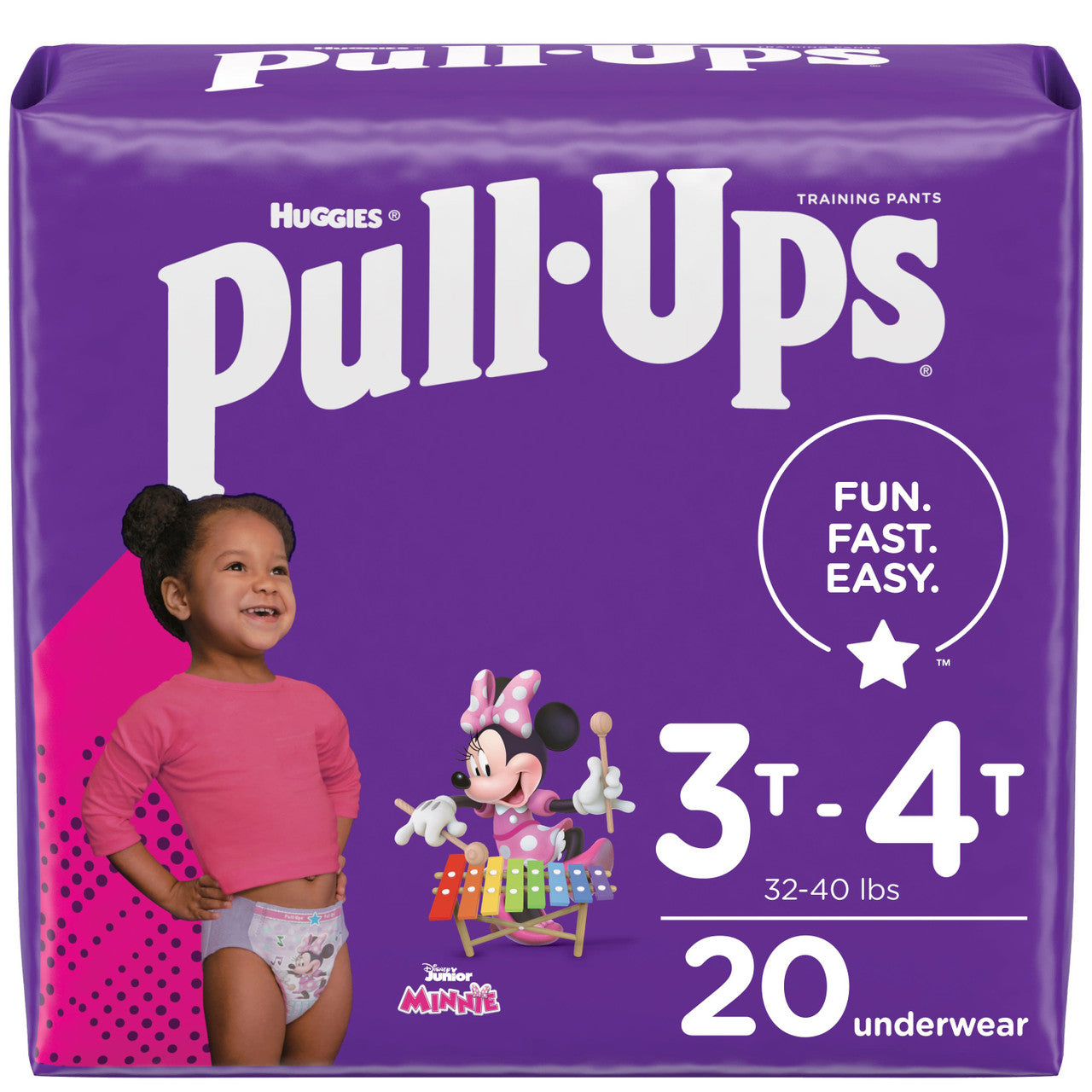 PULLUPS DIAPR 3T4T GIRL ( 4 X 20 CT   )