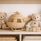 Rattan Toy Helicopter – Handcrafted Boho Pretend Play Toy for Kids | Montessori Airplane Nursery Decor