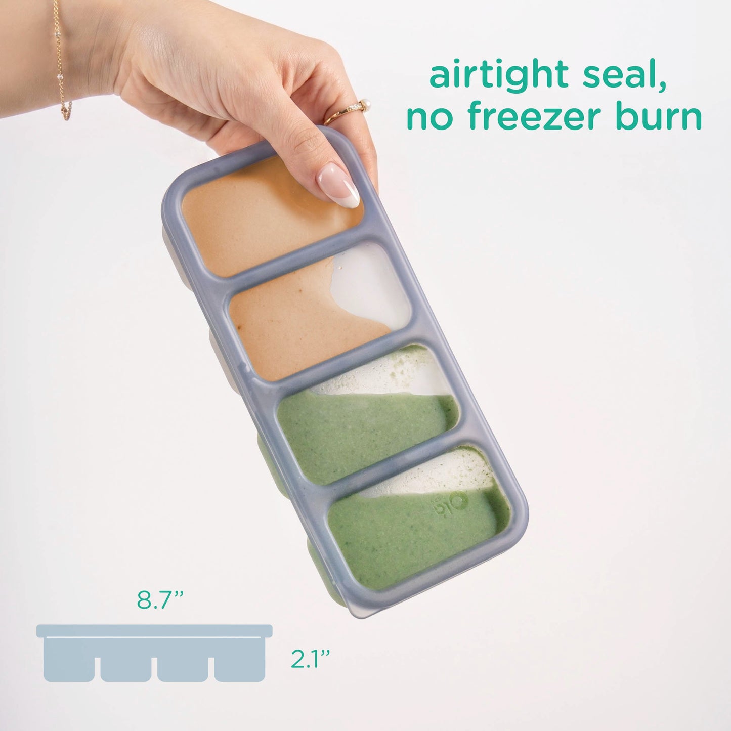 Olababy Silicone Freezer Tray for Batch-Prepped Baby Food (1/2 Cup)