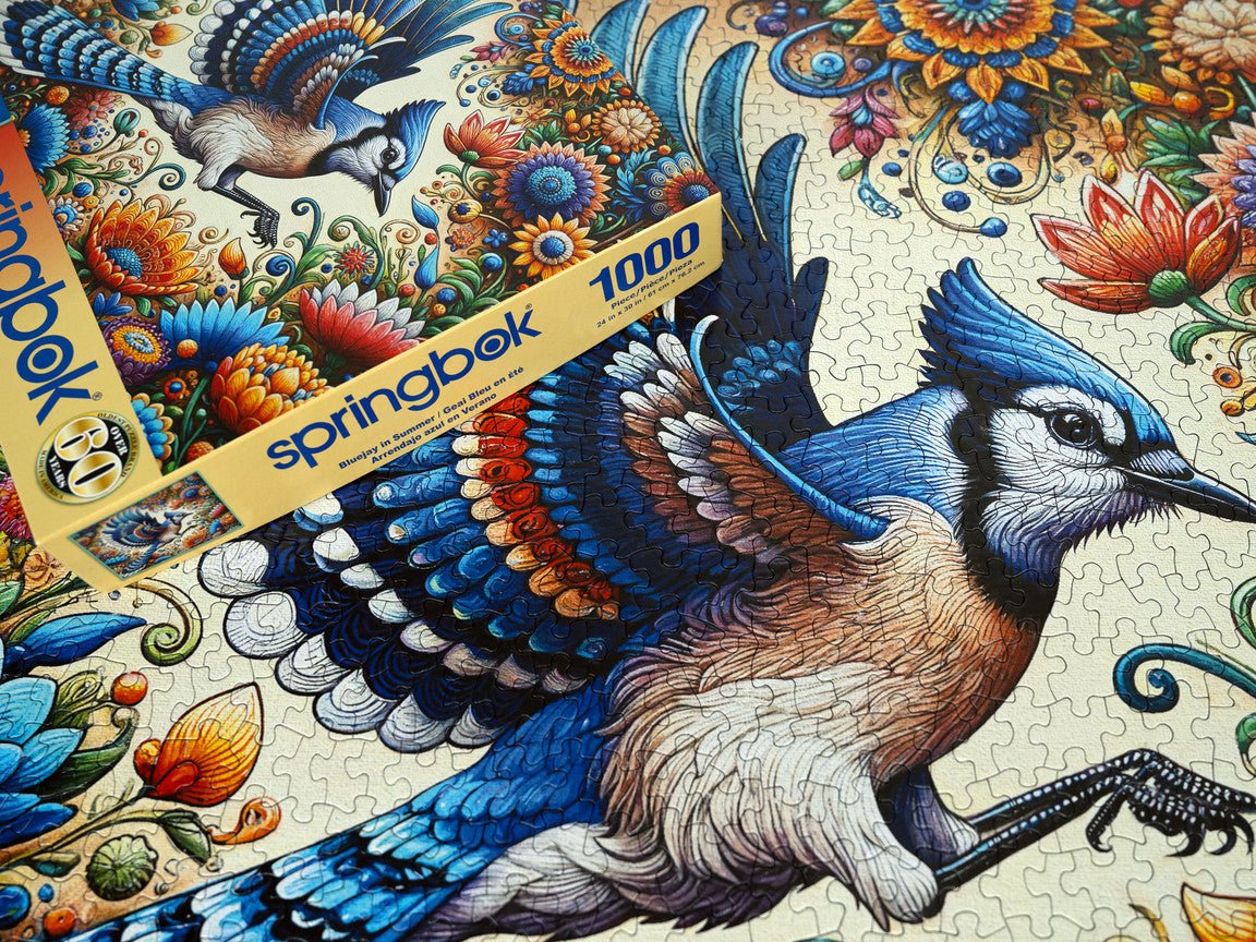 Blue Jay in Summer 1000 Piece Jigsaw Puzzle | Springbok Puzzles