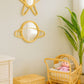 Rattan Star Wall Mirror – Boho & Space Kids Room Decor - Celestial Theme - Universe theme kids room