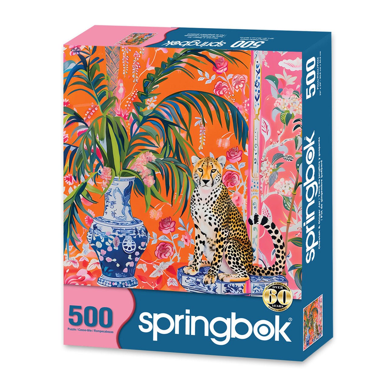 Cheetah and Ginger Jar 500 Piece Jigsaw Puzzle | Springbok Puzzles