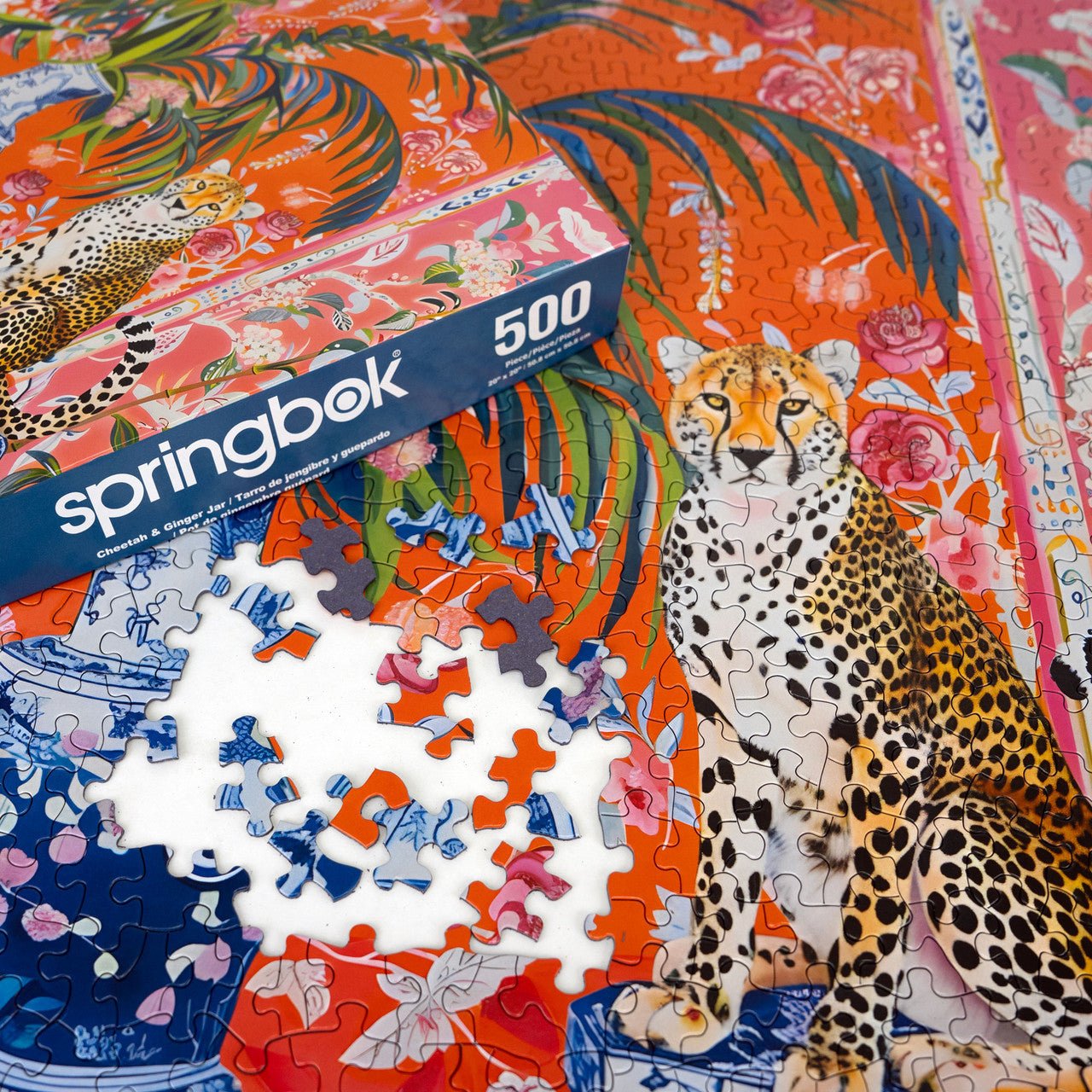 Cheetah and Ginger Jar 500 Piece Jigsaw Puzzle | Springbok Puzzles