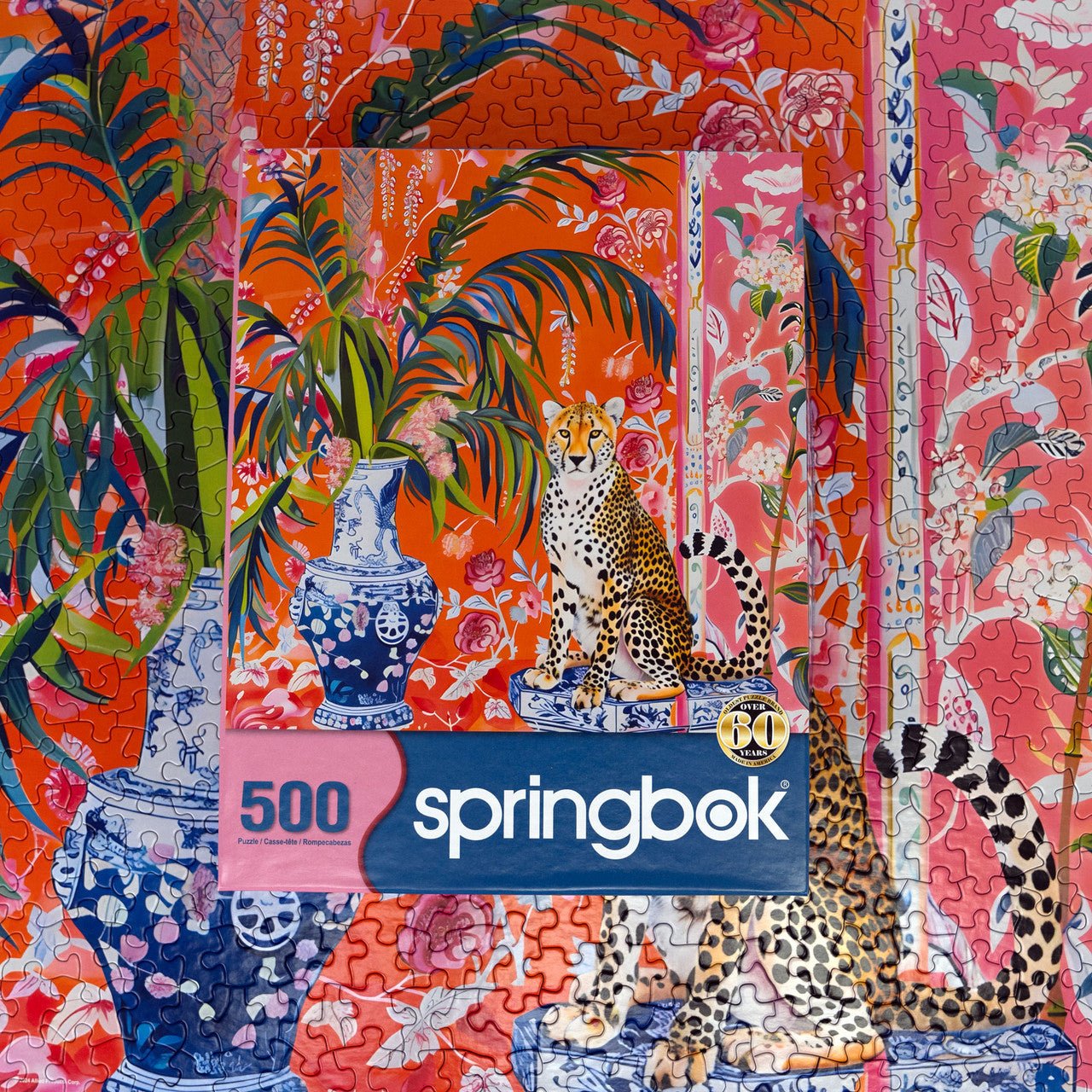 Cheetah and Ginger Jar 500 Piece Jigsaw Puzzle | Springbok Puzzles