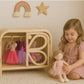 Rattan Doll Clothes Wardrobe | Boho Butterfly Dresser for Kids | Eco-Friendly Nursery Decor