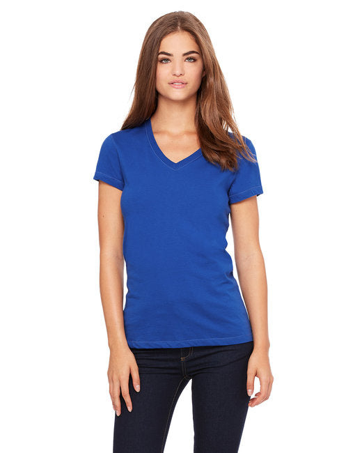 Ladies Jersey Short-Sleeve V-Neck T-Shirt - Dark Gry Heather - S(D0102H78Il2) –