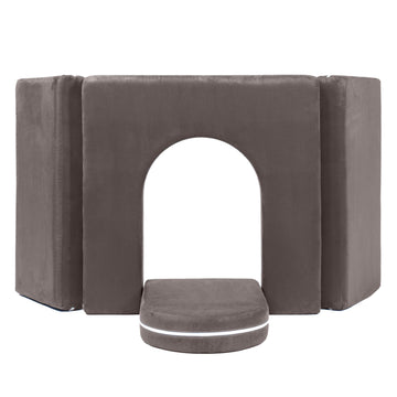 Jaxx Zipline Playscape Castle Gate - Playtime Furniture For Imaginative Kids, Charcoal