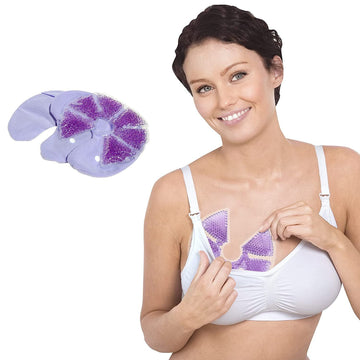 Purple Soothing Gel Pads For Breastfeeding In Section Postpartum Essentials Kit Of 2 Pairs Pads With Covers Reusable After Birth