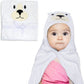 Purevacy Kids Hooded Towel With Elephant Face Large Child Blanket With Pink Ears For Girls Soft Cotton Gift For Newborns Infants