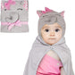 Purevacy Kids Hooded Towel With Elephant Face Large Child Blanket With Big Ears For Boys Soft Cotton Gift For Newborns Infants T