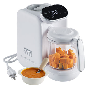 Vevor Baby Food Maker, 430W Baby Food Processor With 750 Ml Tritan Bowl, Sus304 Stainless Steel, 5 In 1 Baby Food Puree Blender