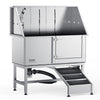 Vevor 62' Pet Dog Bathing Station W/Ramp, Professional Stainless Steel Dog Grooming Tub W/ Soap Box, Faucet,Rich Accessory,Bath