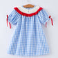 Rylee Faith Designs - Girls Summer Strawberry Bow Embroidered Smocked Dress