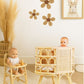 Rattan Doll Crib – Handmade Wicker Doll Bed, Boho Montessori Toy Bassinet for Girls
