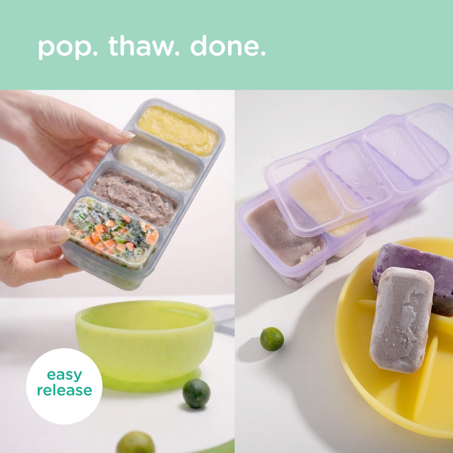 Olababy Silicone Freezer Tray for Batch-Prepped Baby Food (1/2 Cup)