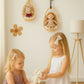 Boho Rattan Doll Wall Chair – Handwoven Nursery Wall Decor & Pretend Play Seat for Girls