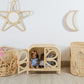 Rattan Star Wall Mirror – Boho & Space Kids Room Decor - Celestial Theme - Universe theme kids room