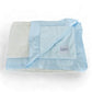 Luxury Duo Baby Blanket with Satin Trim in Luxe Plush, Blue - Ivory