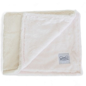 Luxury Duo Baby Blanket in Luxe Plush, Pink - Ivory