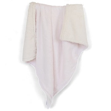 Luxury Duo Baby Blanket in Luxe Plush, Pink - Ivory