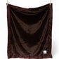 Luxury Baby Blanket with Satin Trim in Luxe Plush, Chocolate