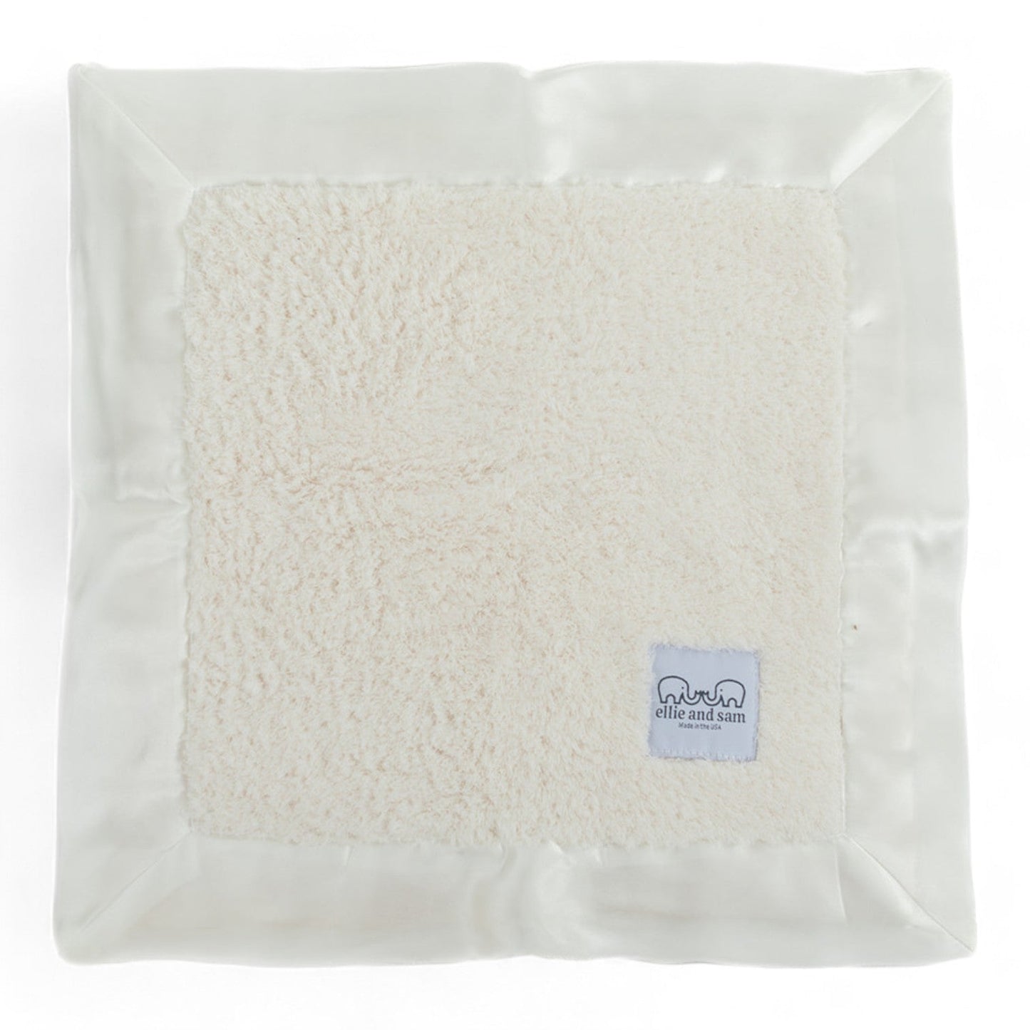 Classic Baby Lovey with Satin Trim in Chenille Cozy, Ivory