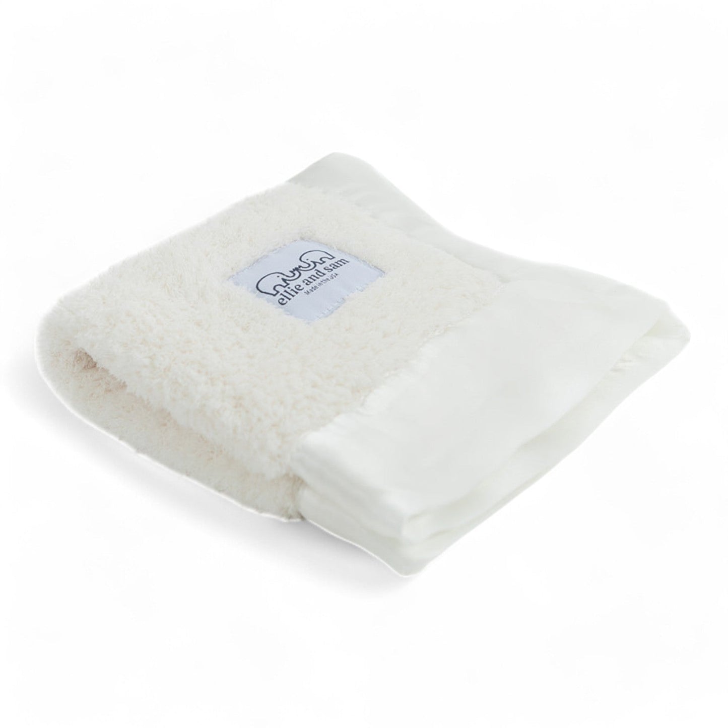 Classic Baby Lovey with Satin Trim in Chenille Cozy, Ivory