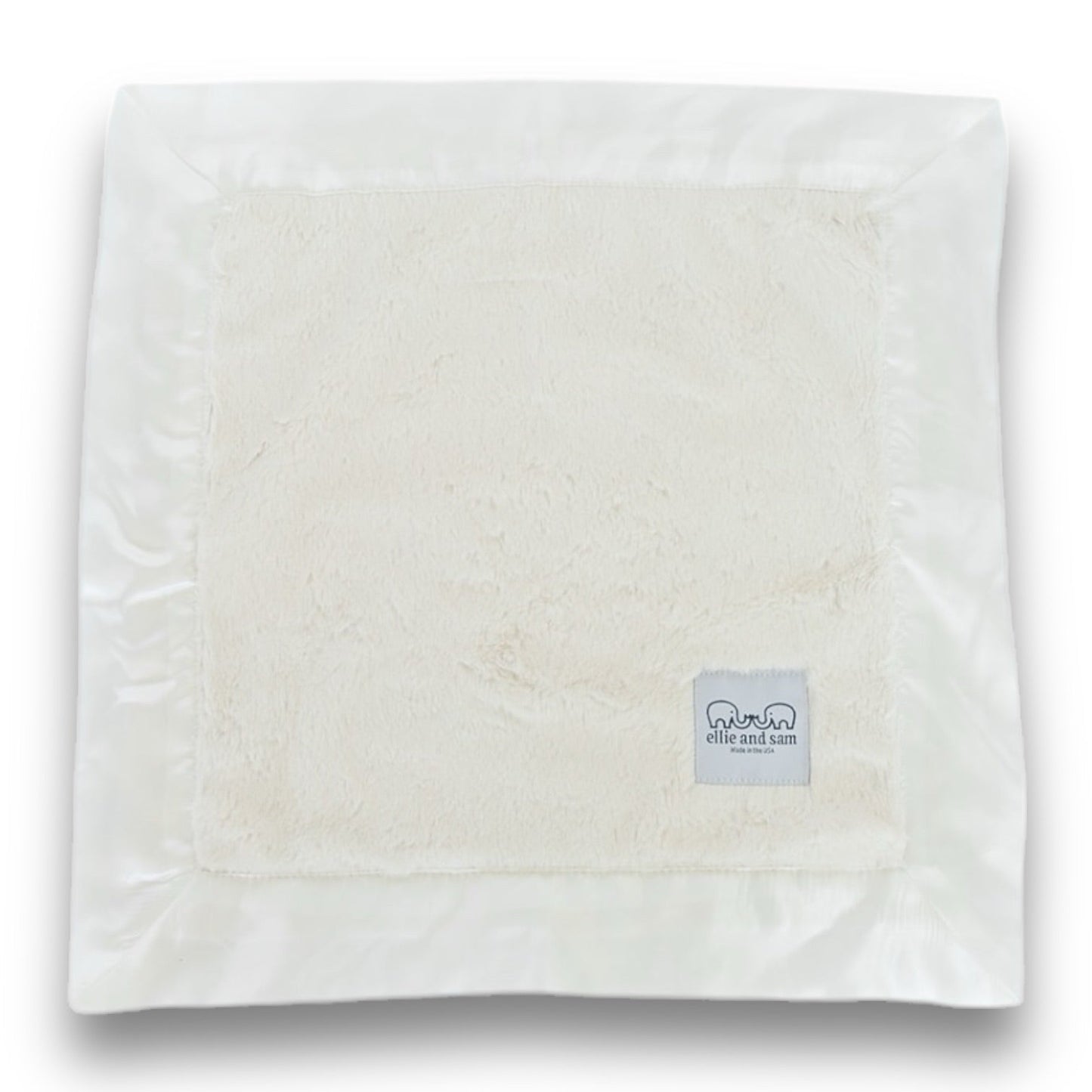 Luxury Baby Lovey with Satin Trim in Luxe Plush, Ivory