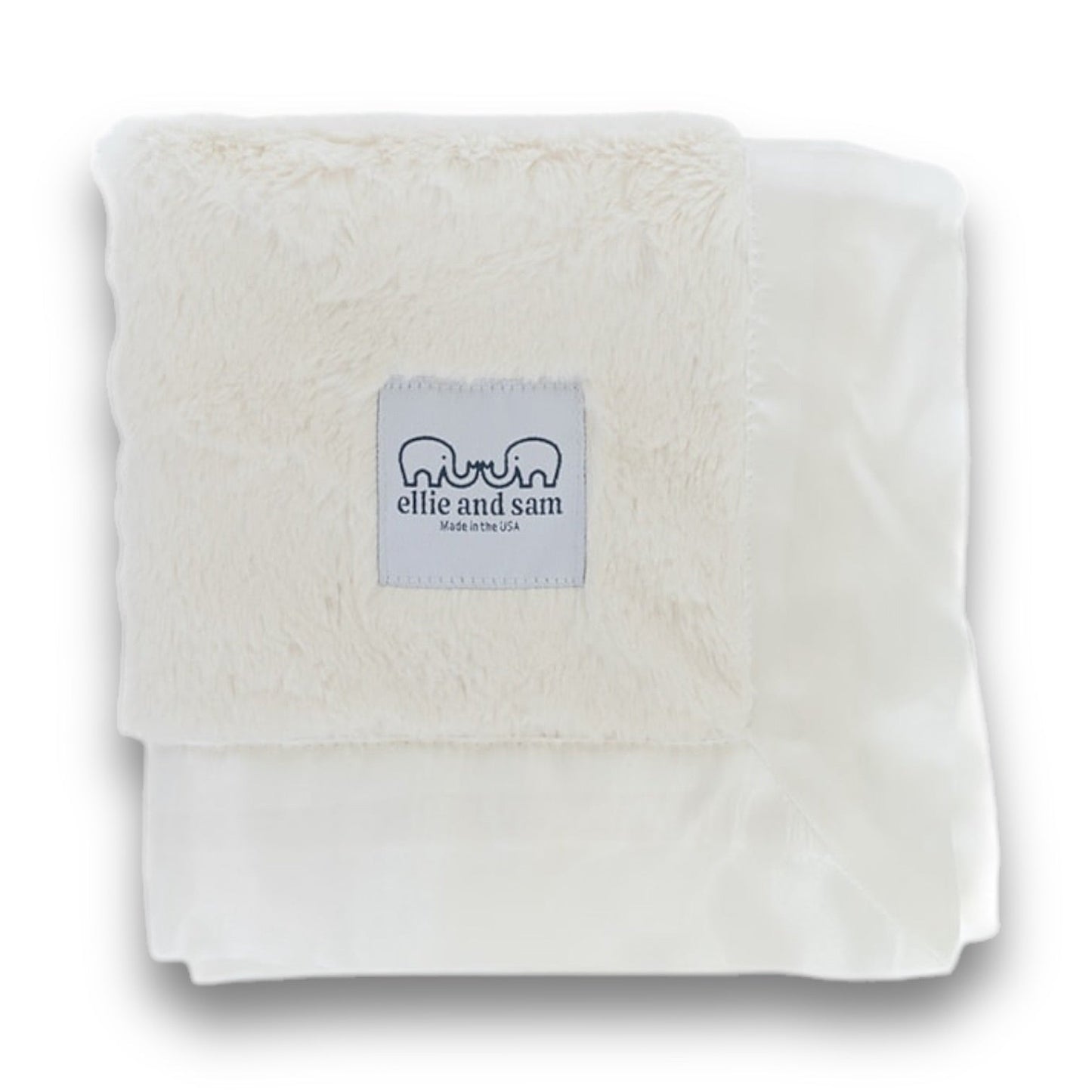 Luxury Baby Lovey with Satin Trim in Luxe Plush, Ivory