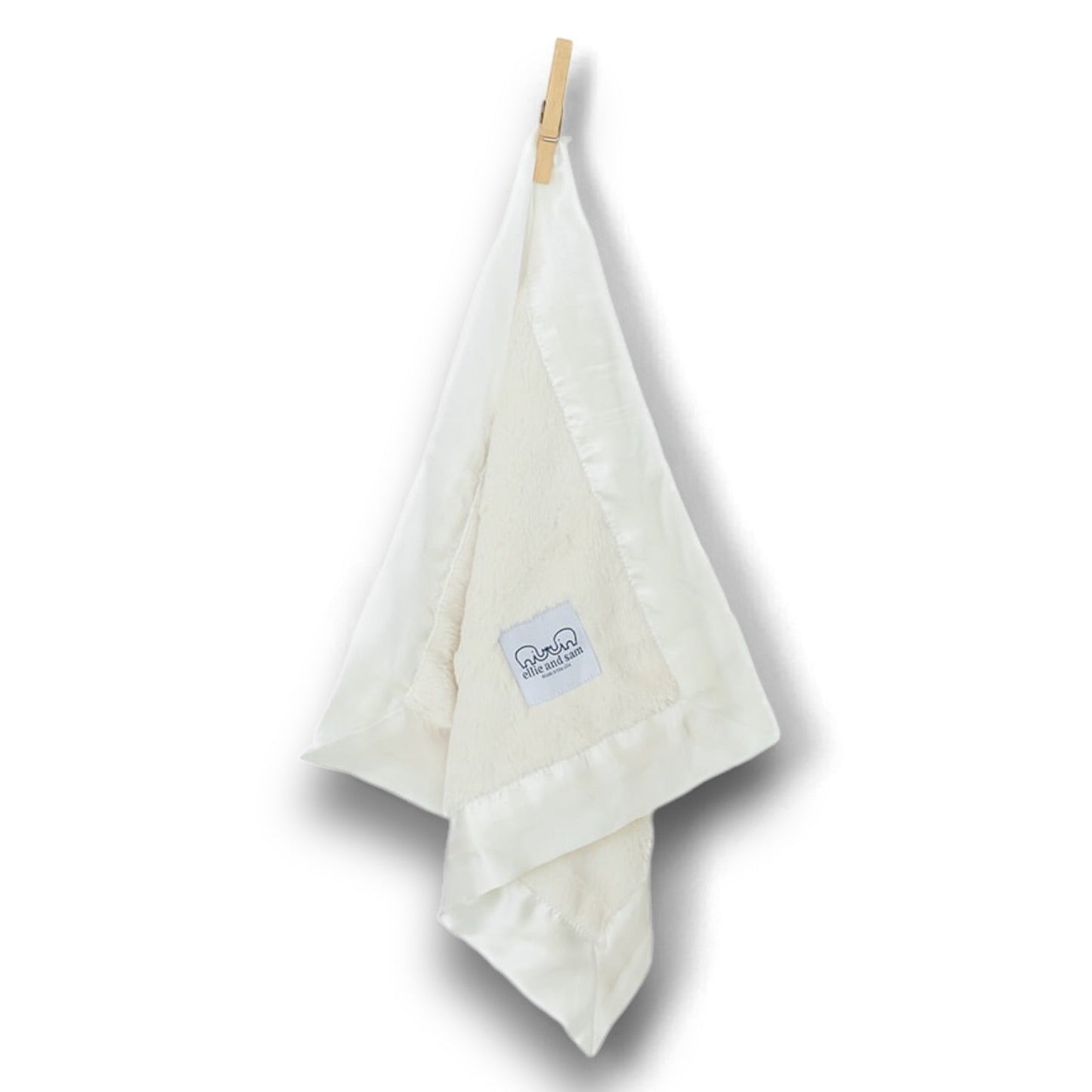 Luxury Baby Lovey with Satin Trim in Luxe Plush, Ivory