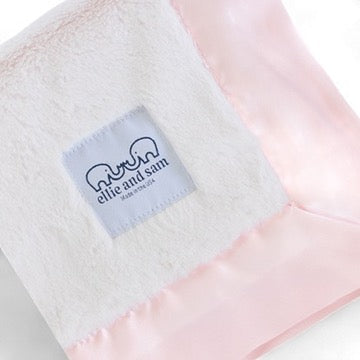 Luxury Baby Lovey with Satin Trim in Luxe Plush, Pink