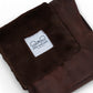 Luxury Baby Lovey with Satin Trim in Luxe Plush, Chocolate