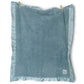 Classic Baby Blanket with Satin Trim in Chenille Cozy, Powder Blue