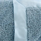Classic Baby Blanket with Satin Trim in Chenille Cozy, Powder Blue