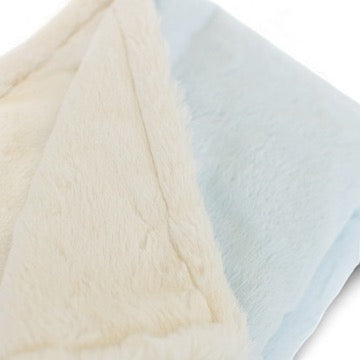 Luxury Duo Baby Blanket in Luxe Plush, Blue - Ivory
