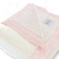 Luxury Duo Baby Blanket with Satin Trim in Luxe Plush, Pink - Ivory